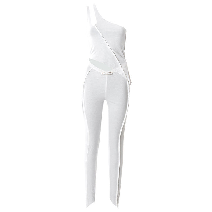 Damen asymmetrischer Jumpsuit mit modischem Cut-Out und eleganter Taillierung Drune