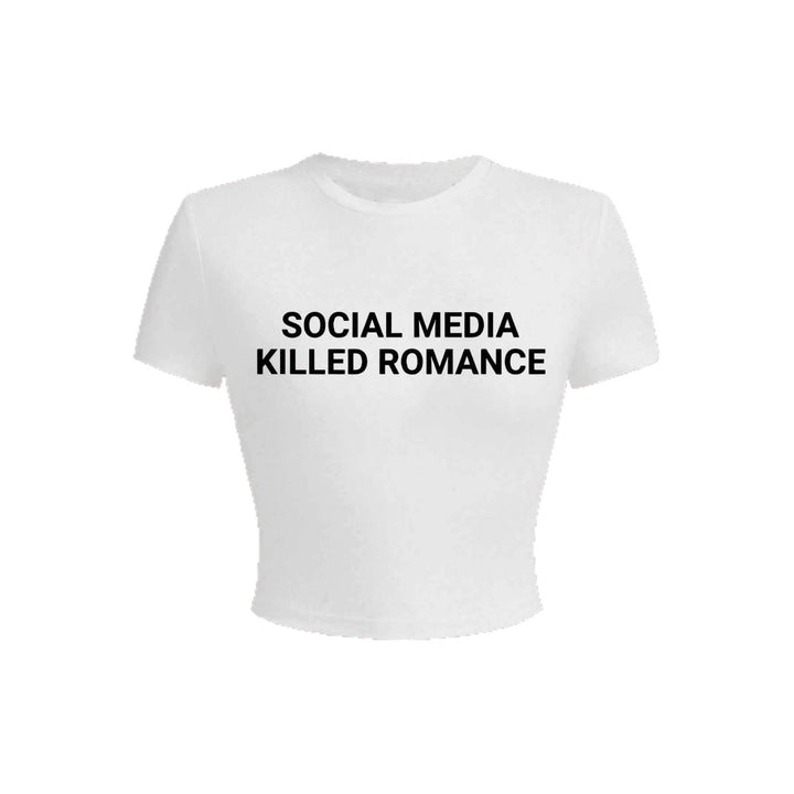 Damen Crop-T-Shirt mit kreativem Statementdruck und figurbetontem Schnitt Drune