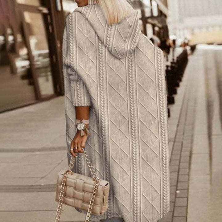 Drune | Langer Strickcardigan mit Kapuze Acryl Bequem, Stilvoll