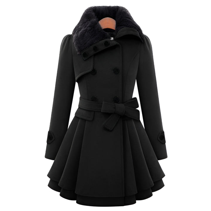Damen modischer Trenchcoat mit weichem Kragen und schwingendem Schnitt Drune