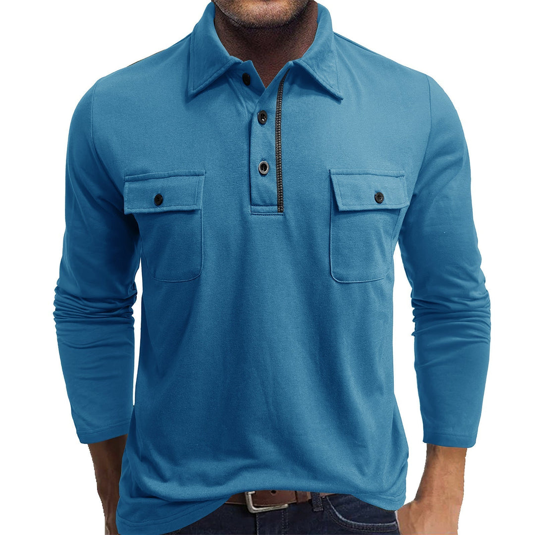 Drune | Poloshirts Baumwollmischung Reguläre Passform Lange Ärmel Klappentaschen