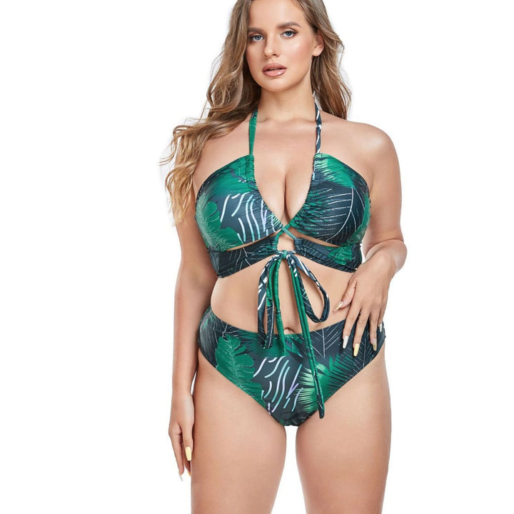 Damen Strandkleid mit floralem Schnitt und hohem Schlitz Drune
