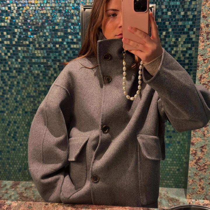 Damen Modische Oversized-Jacke aus hochwertigem Wollmix Drune