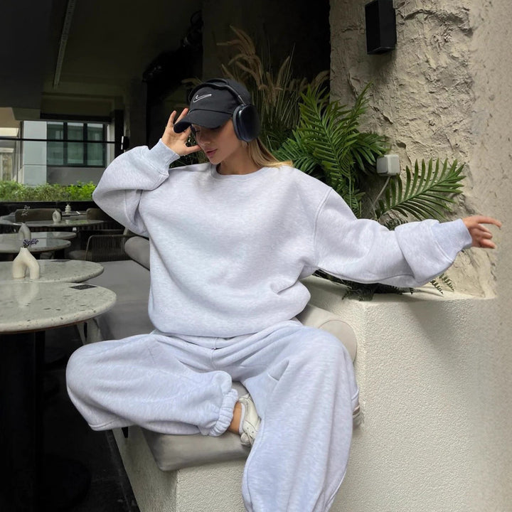 Damen oversized Sweat-Set mit Bündchen Drune