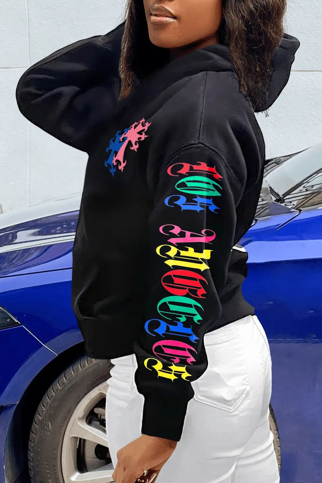 Damen Urbaner Hoodie mit auffälligem Grafikdesign Drune