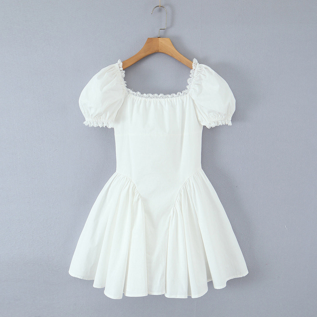 Damen verspieltes kurze Puffärmelkleid Drune