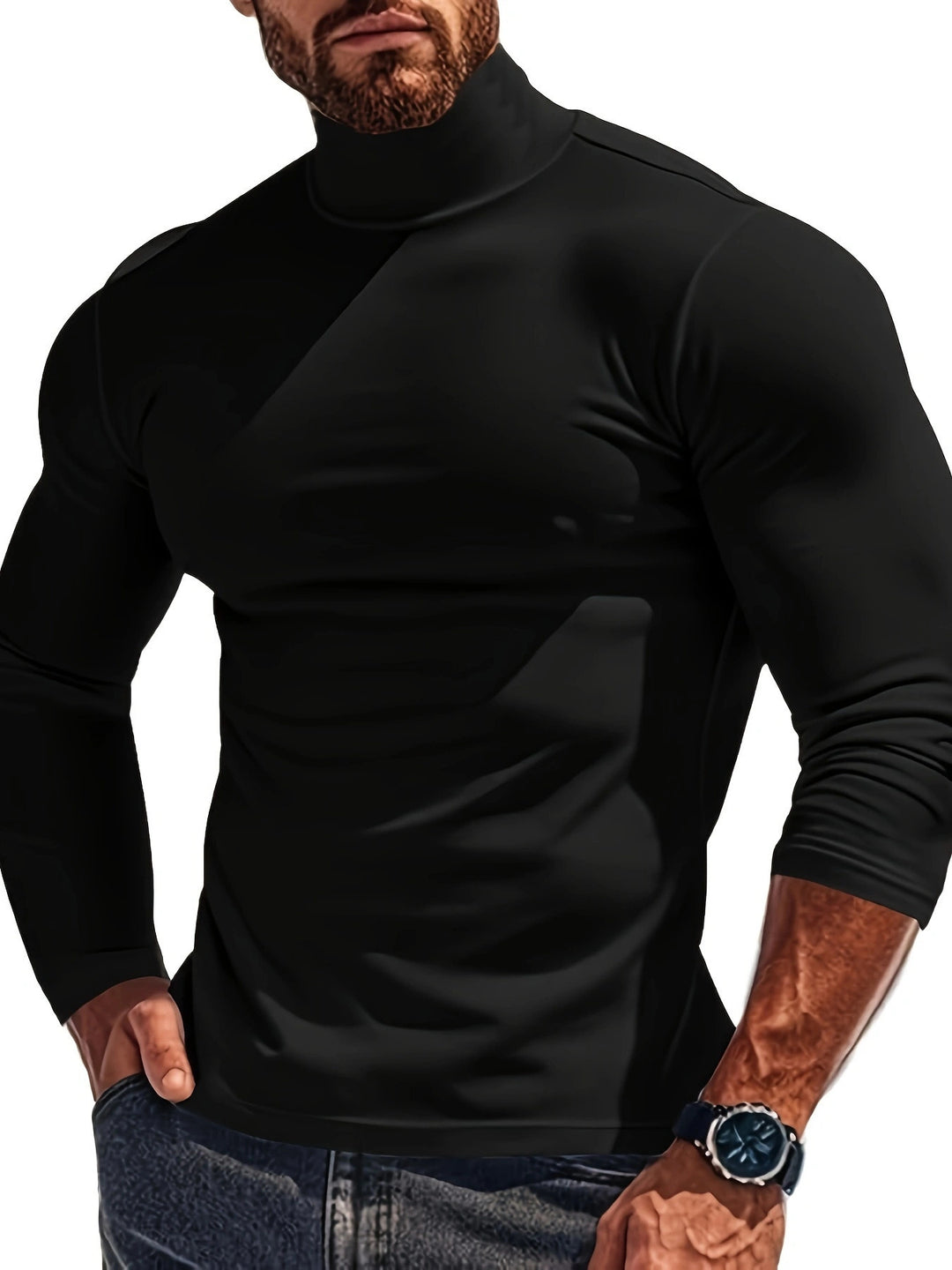 Herren Rollkragenpullover aus elastischem Material Drune