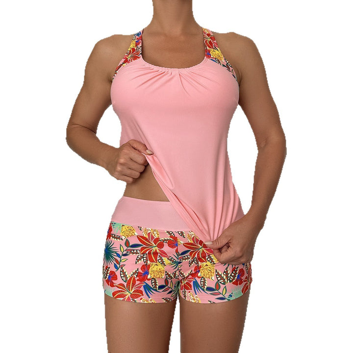 Damen Tankini-Set mit floralem Oberteil und modischen Shorts Drune