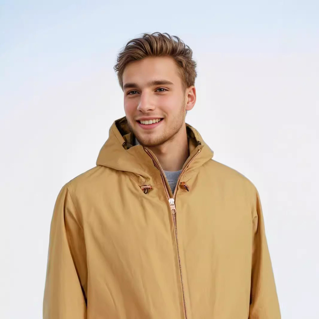 Herren funktionale Übergangsjacke mit abnehmbarer Kapuze Drune