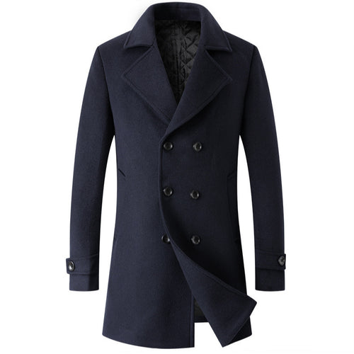 Herren stilvoller und eleganter Übercoat mit doppelter Knopfreihe Drune
