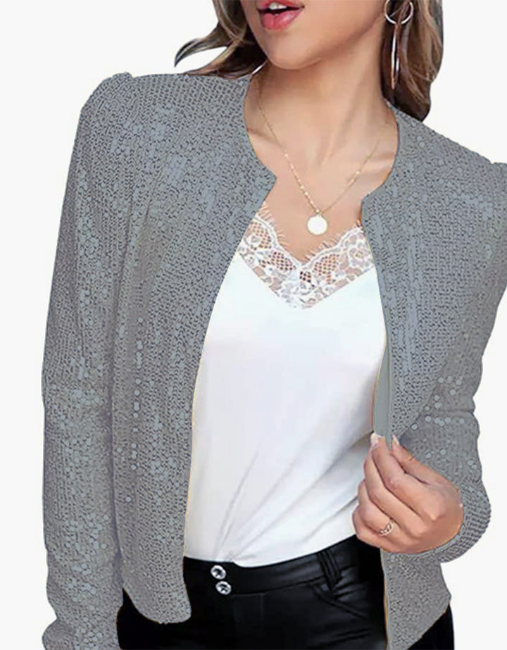 Damen Glamouröser Paillettenjacke mit schimmerndem Effekt und figurbetontem Schnitt Drune