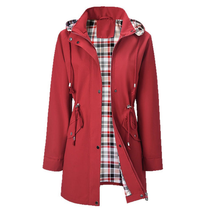 Damen Übergangsjacke mit verstellbarem Bund und einladendem Karomuster Drune