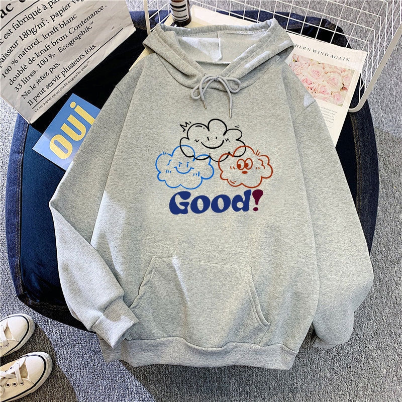 Damen Kapuzenpullover mit kreativem Cartoon-Motiv und bequemer Passform Drune