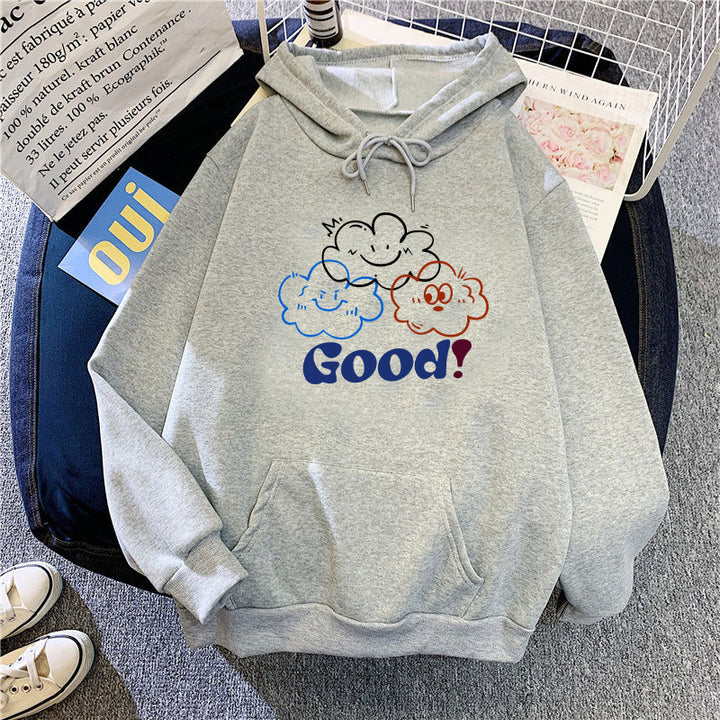 Damen Kapuzenpullover mit kreativem Cartoon-Motiv und bequemer Passform Drune