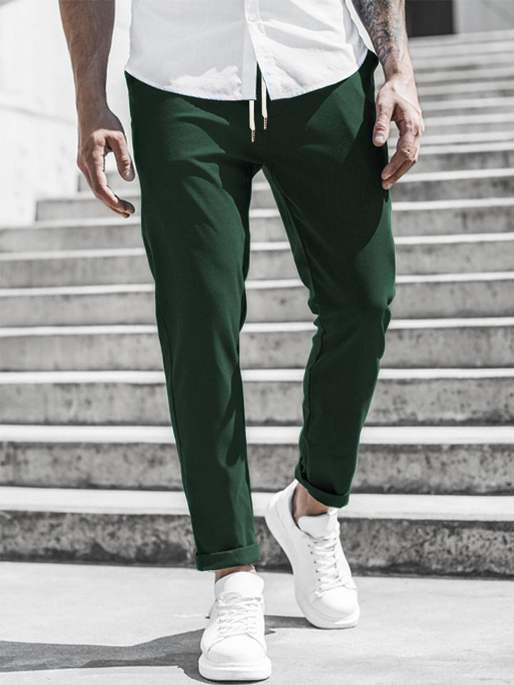 Herren Sportliche Chino-Hose mit flexiblem Bund und modernen Details Drune