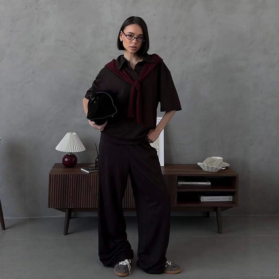 Damen bequemer und stilvoller Jumpsuit mit Kragen Drune
