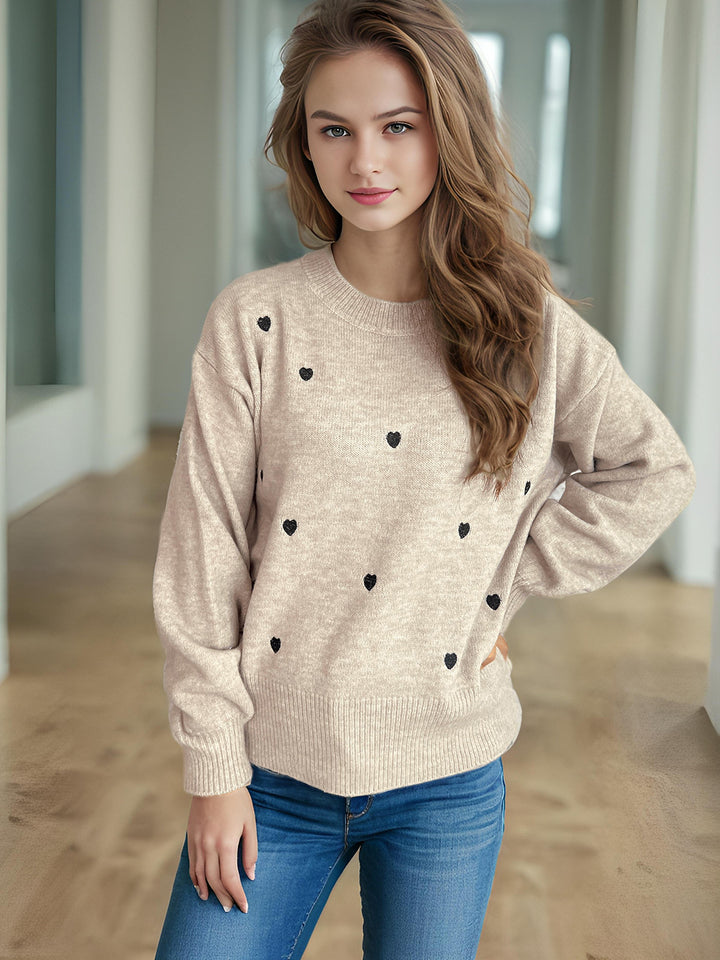 Damen Pullover mit verspieltem Herzdesign Drune