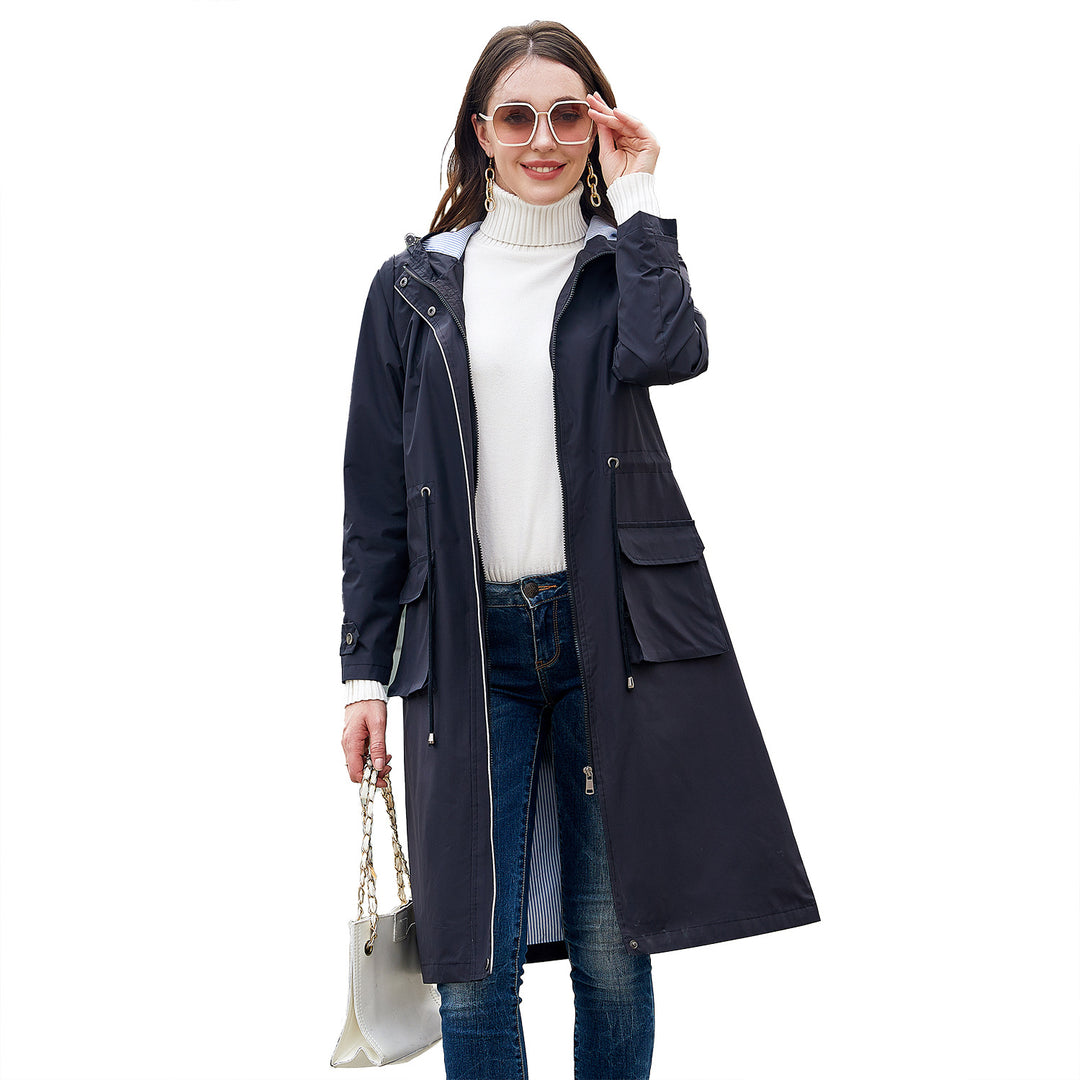 Damen winddichte Freizeitjacke mit praktischen Kordelzügen und Innenfutter Drune