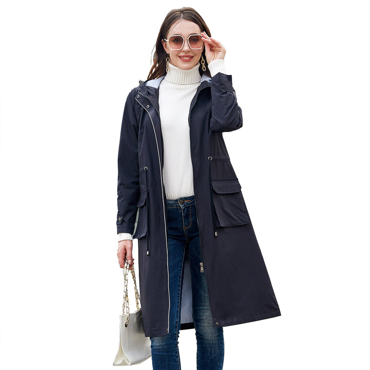 Damen winddichte Freizeitjacke mit praktischen Kordelzügen und Innenfutter Drune
