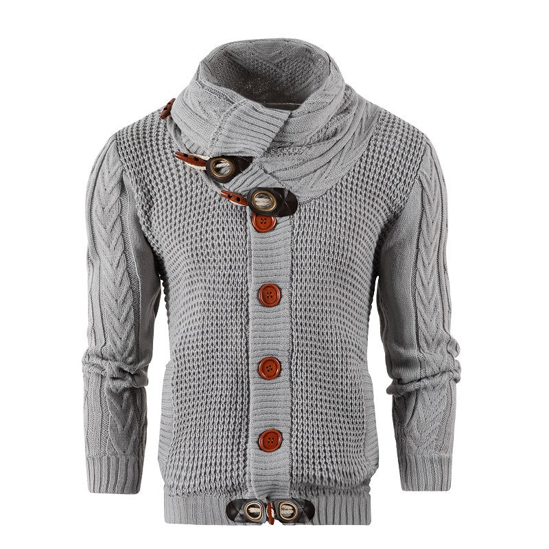 Herren Grobstrick Strickjacke mit umschlagbarem Halsausschnitt Drune