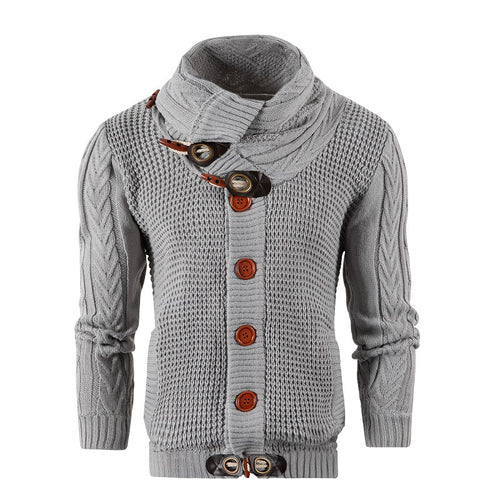 Herren Grobstrick Strickjacke mit umschlagbarem Halsausschnitt Drune
