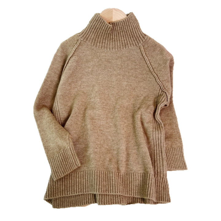 Damen modischer Oversized Pullover mit strukturiertem Stehkragen Drune