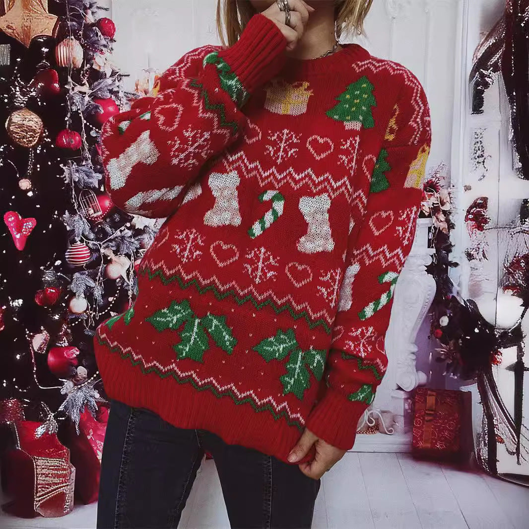 Damen Weihnachts-Pullover mit festlichem Weihnachtsdesign Drune