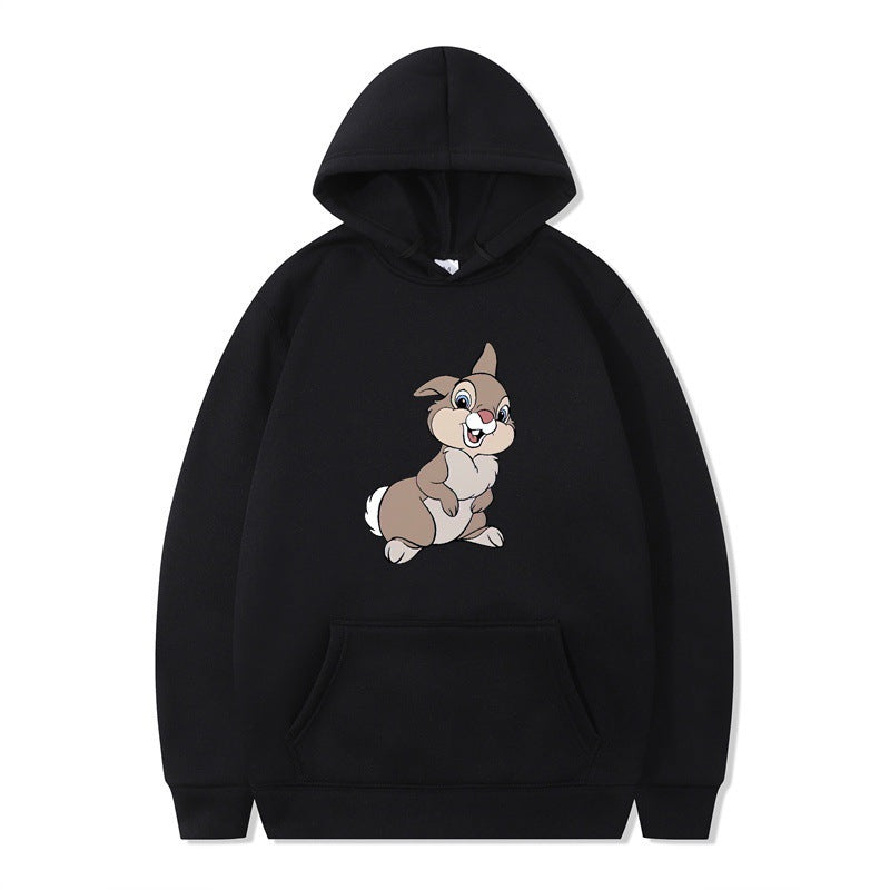 Damen Kapuzenpullover mit niedlichem Hasen-Design und bequemen Kängurutaschen Drune