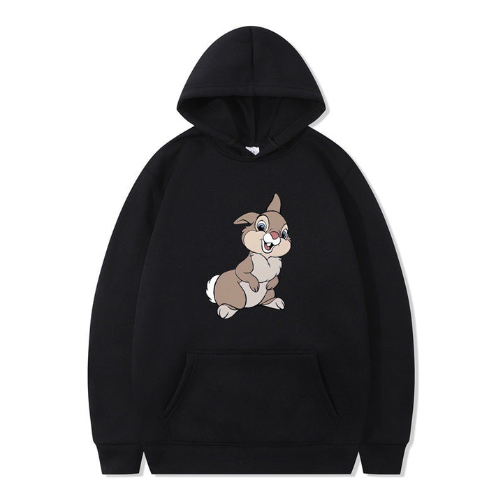Damen Kapuzenpullover mit niedlichem Hasen-Design und bequemen Kängurutaschen Drune