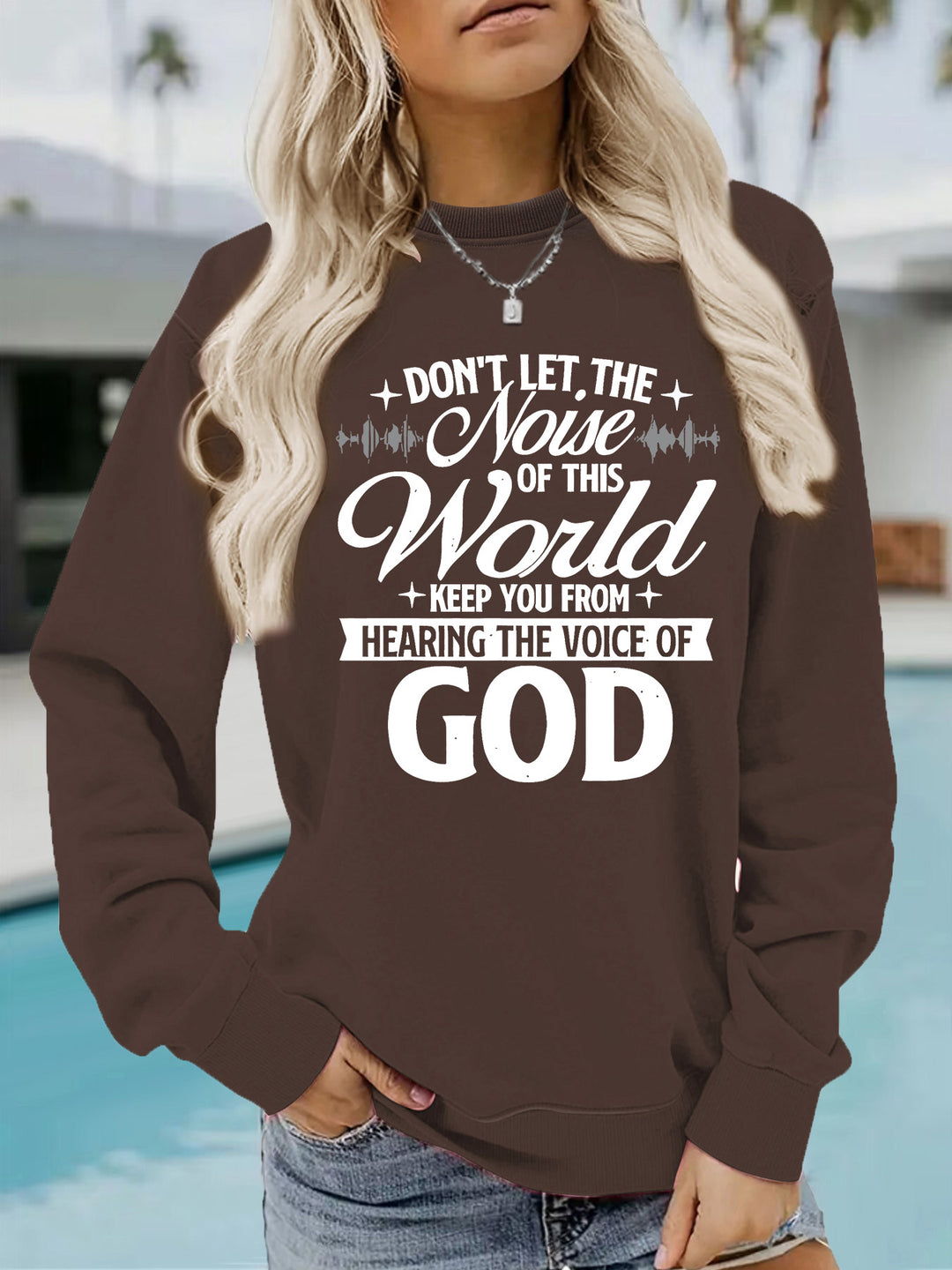 Damen Sweatshirt mit inspirierendem Aufdruck und bequemer Passform Drune