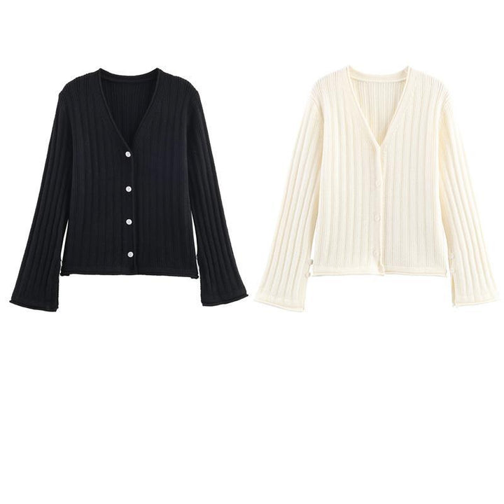 Damen Strickjacke mit elegantem V-Ausschnitt und praktischen Knöpfen Drune