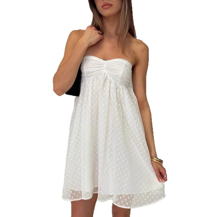 Damen Sommerliches Bandeau-Kleid mit zarten Punkten und luftiger Silhouette Drune