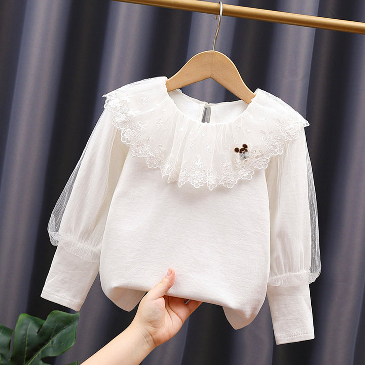 Mädchen Bluse mit voluminösem Tüllkragen Drune