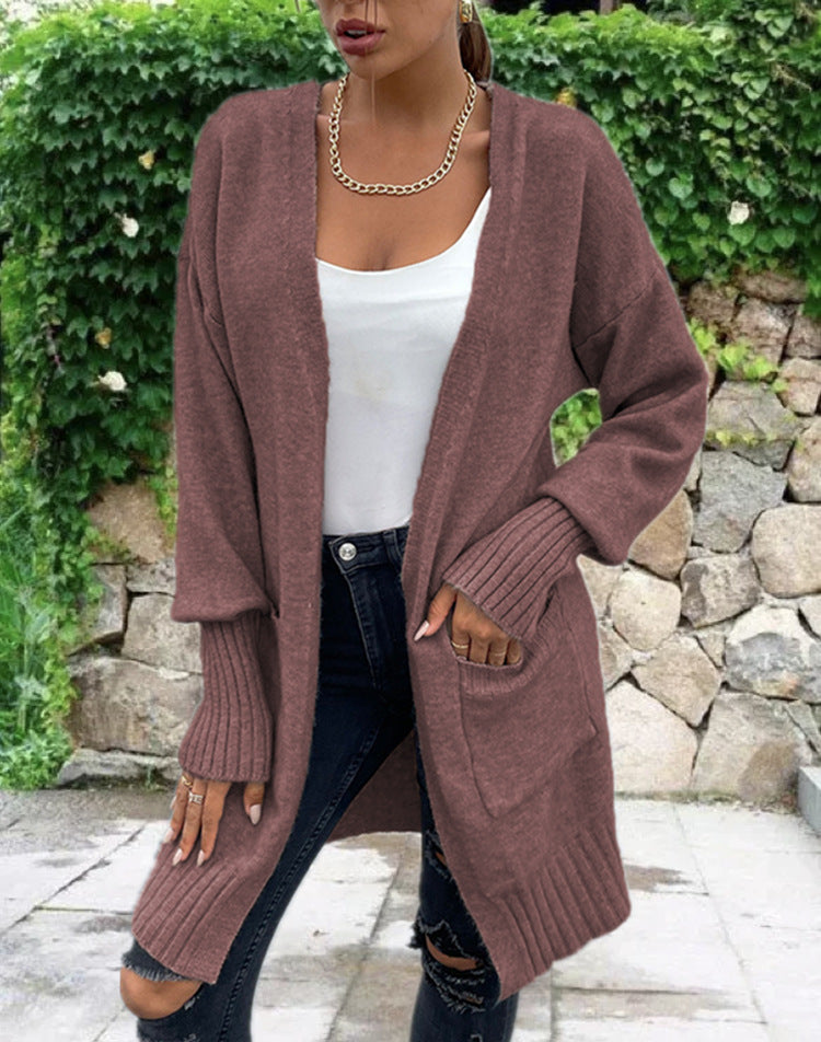 Damen Grobstrick-Cardigan mit tiefen Taschen und lässigem Design Drune