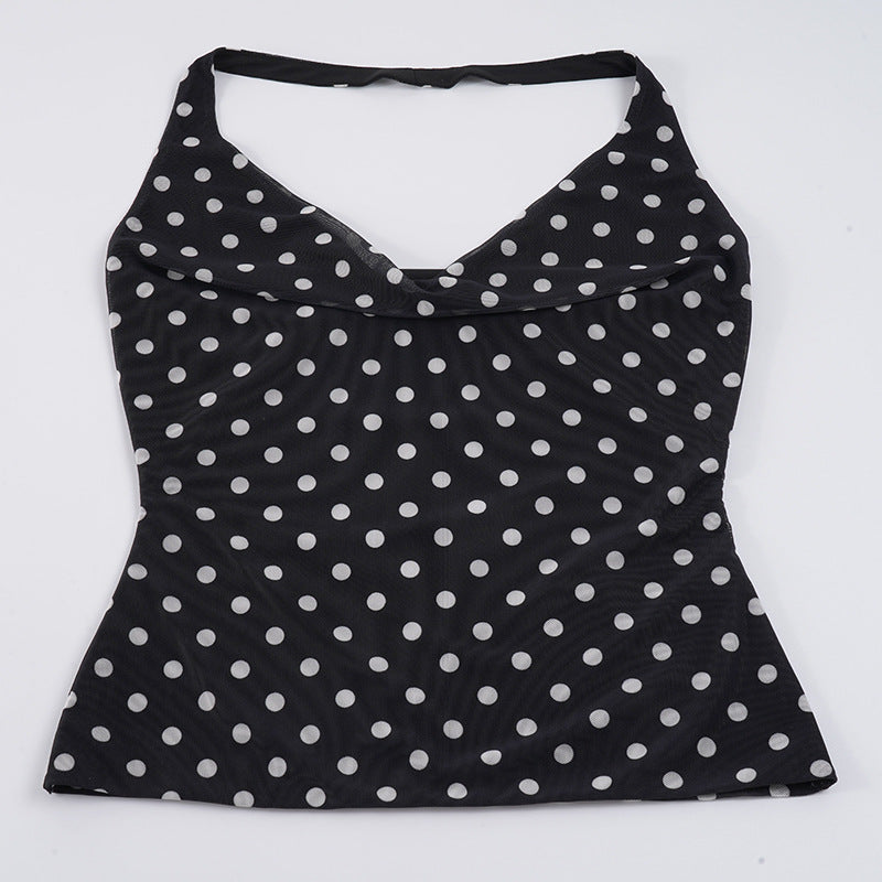 Damen Spaghetti-Trägertop mit verspieltem Punktdesign und elegantem Schnitt Drune