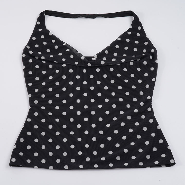 Damen Spaghetti-Trägertop mit verspieltem Punktdesign und elegantem Schnitt Drune