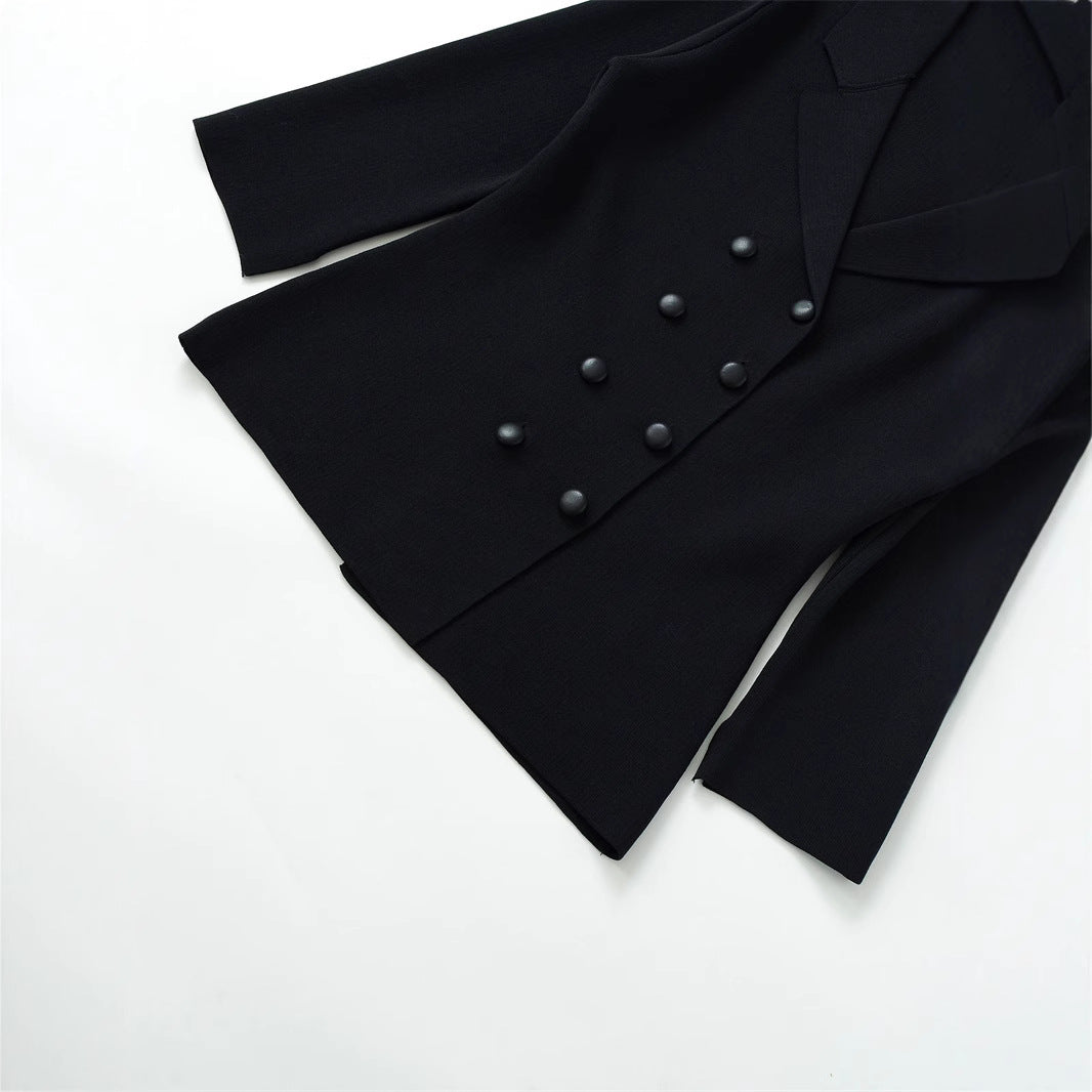 Damen elegante Blazerjacke im modernen Design mit doppelter Knopfleiste Drune