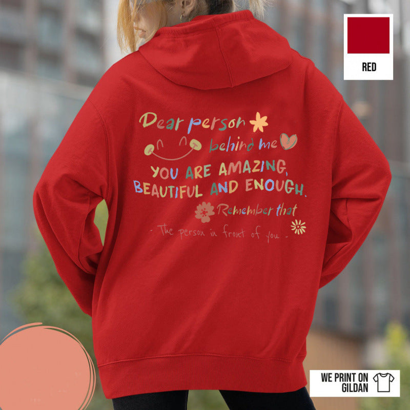 Damen Kapuzenpullover mit motivierendem Schriftzug und komfortabler Passform Drune