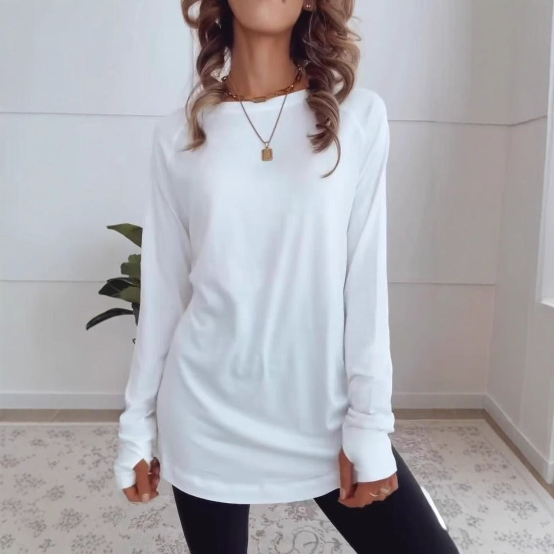 Damen Langarmshirt aus atmungsaktiver Baumwolle Drune