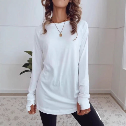 Damen Langarmshirt aus atmungsaktiver Baumwolle Drune