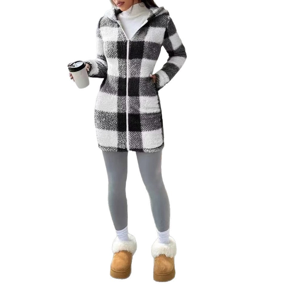 Damen Kuscheljacke mit Karomuster Drune