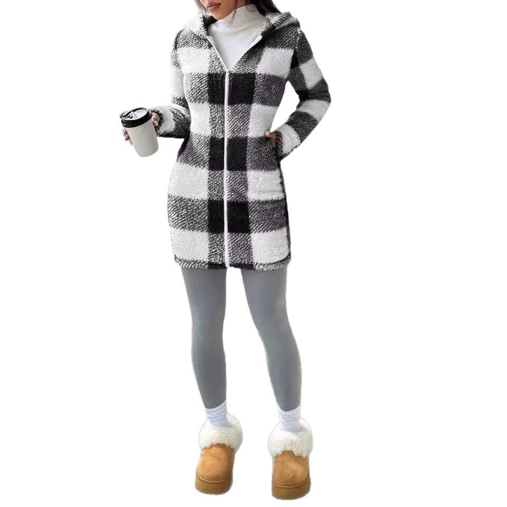 Damen Kuscheljacke mit Karomuster Drune