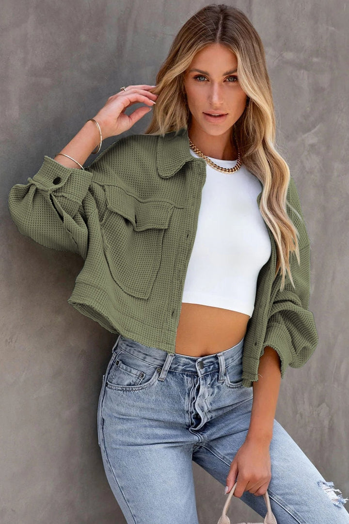 Drune | Waffelstrickjacke Leicht und Trendy Perfekt Für Lagenlook