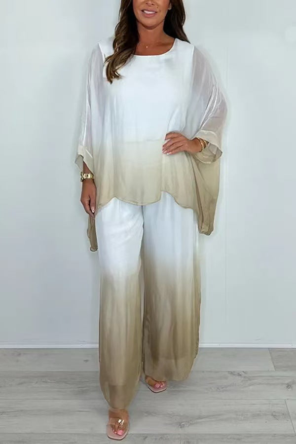 Damen Set aus weichem, fließendem Material mit modischem Ombre-Effekt Drune