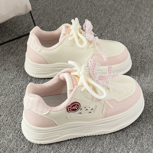 Damen Sportliche Sneakers mit verspieltem Katzenmotiv und bequemer Dämpfung Drune