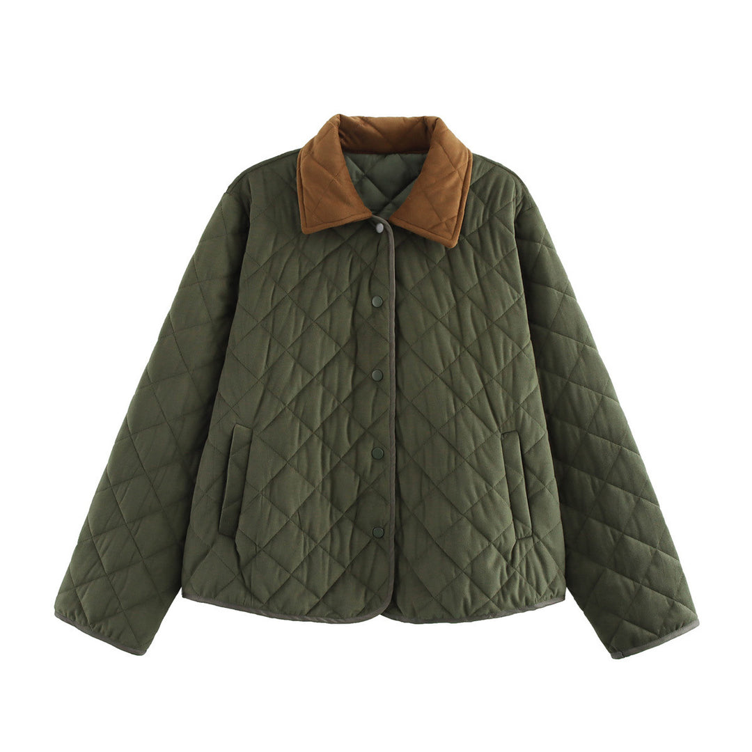 Damen gesteppte Übergangsjacke mit klassischem Stehkragen und praktischen Taschen Drune