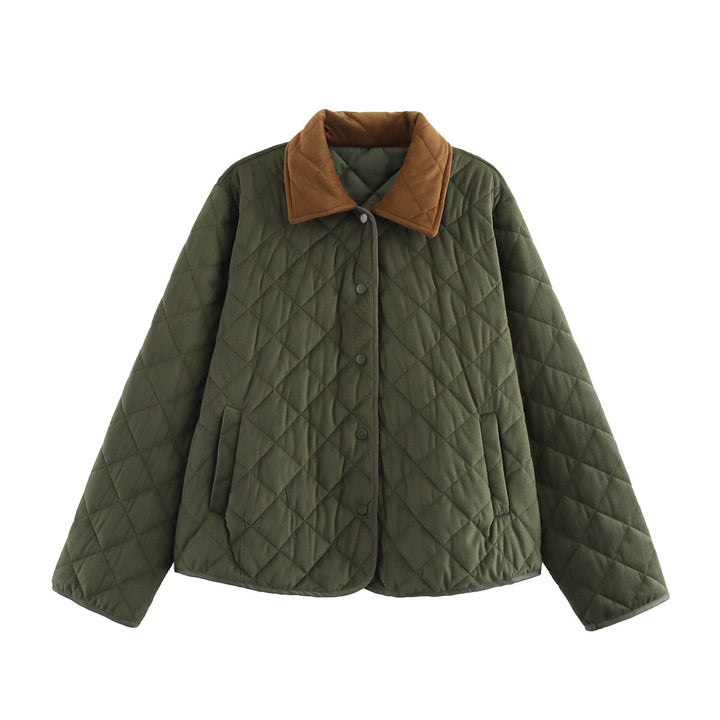 Damen gesteppte Übergangsjacke mit klassischem Stehkragen und praktischen Taschen Drune