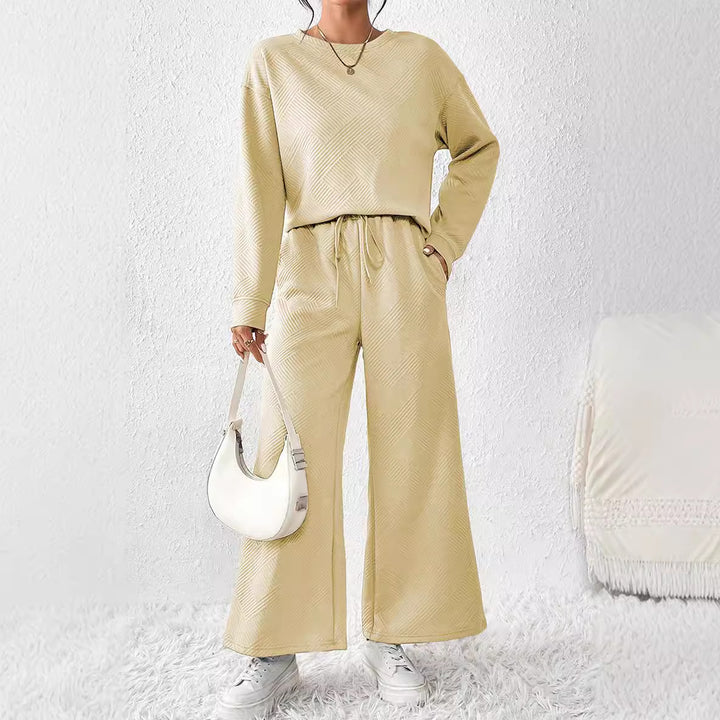 Damen gemütliches Lounge-Set mit strukturiertem Muster Drune