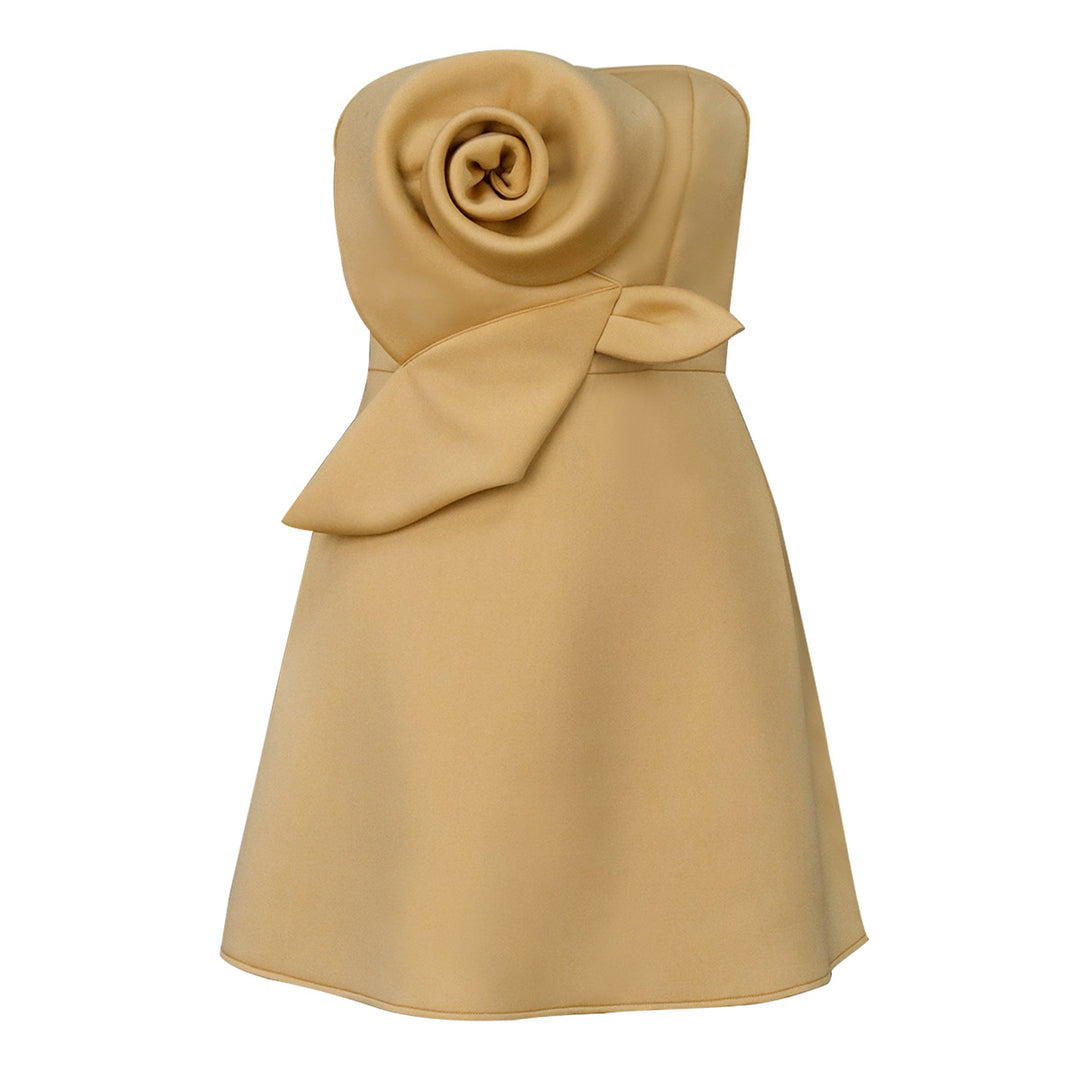 Damen Charmantes Abendkleid mit floraler Drapierung Drune
