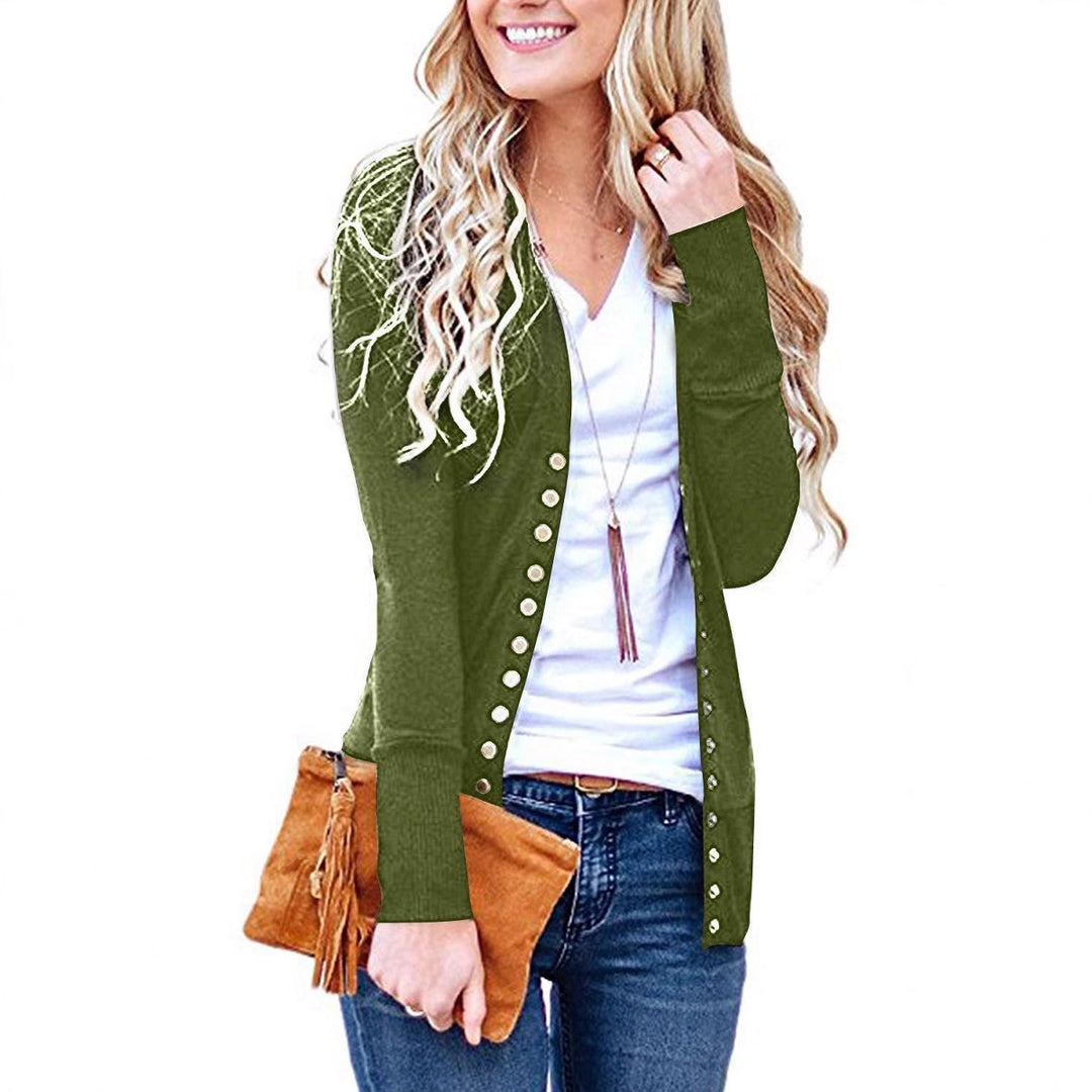 Damen nan Feinstrick-Cardigan mit dekorativen Metallknöpfen und schmaler Silhouette Drune